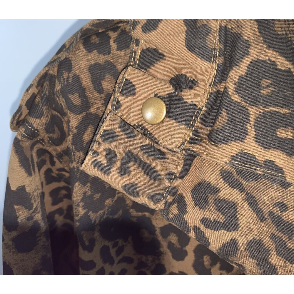 Oddy Leopard Print Jacket Women's 1x/2x Zip Drawstring - Picture 5 of 11